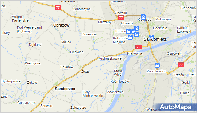 mapa Andruszkowice, Andruszkowice na mapie Targeo