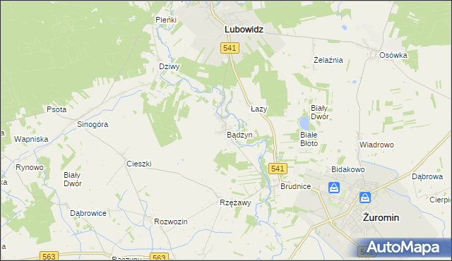 mapa Bądzyn, Bądzyn na mapie Targeo