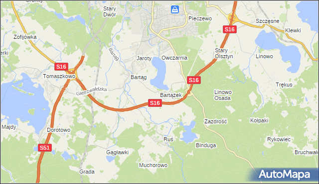 mapa Bartążek, Bartążek na mapie Targeo