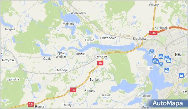 mapa Bartosze, Bartosze na mapie Targeo