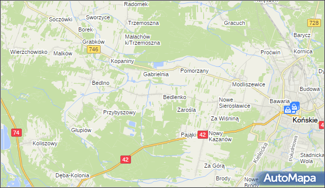 mapa Bedlenko, Bedlenko na mapie Targeo
