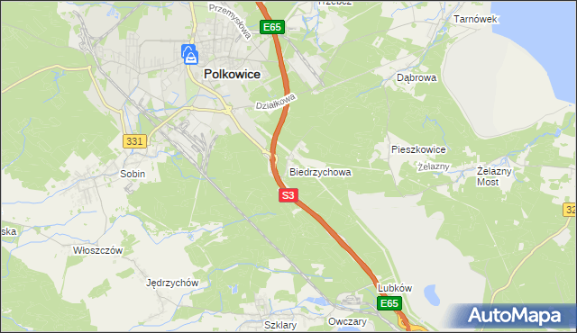 mapa Biedrzychowa, Biedrzychowa na mapie Targeo