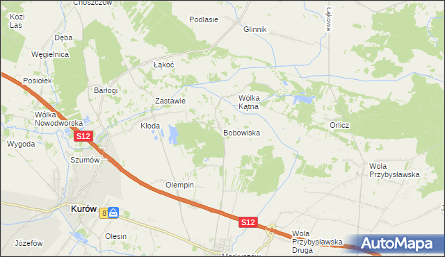 mapa Bobowiska, Bobowiska na mapie Targeo