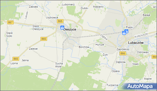 mapa Borchów, Borchów na mapie Targeo