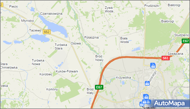 mapa Bród Nowy, Bród Nowy na mapie Targeo