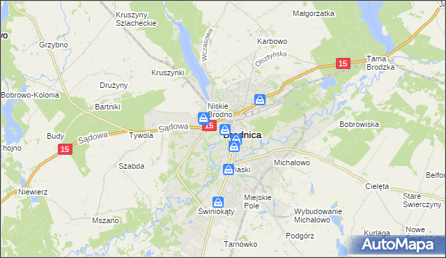 mapa Brodnica, Brodnica na mapie Targeo