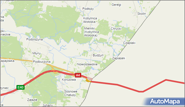 mapa Budzyń gmina Radymno, Budzyń gmina Radymno na mapie Targeo