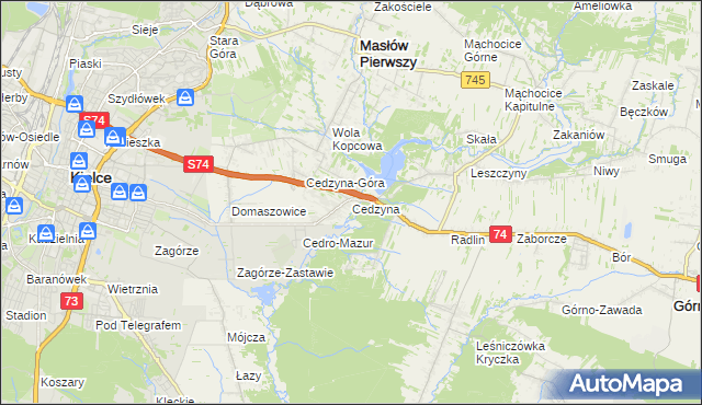 mapa Cedzyna, Cedzyna na mapie Targeo