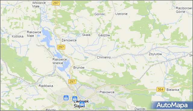 mapa Chmielno gmina Lwówek Śląski, Chmielno gmina Lwówek Śląski na mapie Targeo