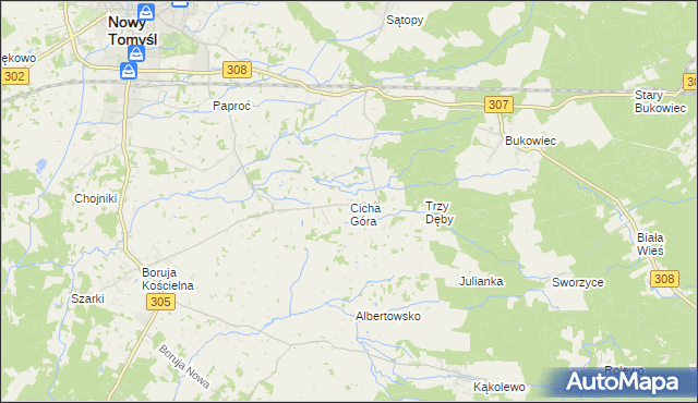 mapa Cicha Góra, Cicha Góra na mapie Targeo