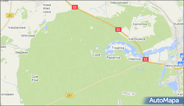 mapa Cisze, Cisze na mapie Targeo