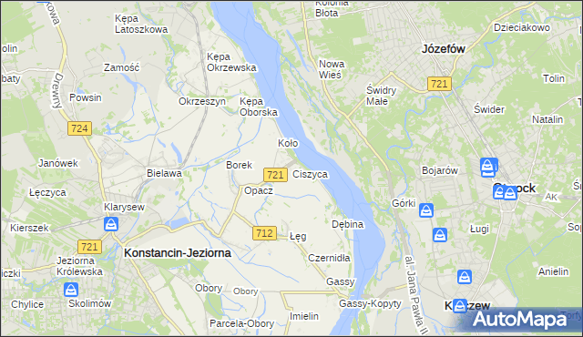 mapa Ciszyca gmina Konstancin-Jeziorna, Ciszyca gmina Konstancin-Jeziorna na mapie Targeo