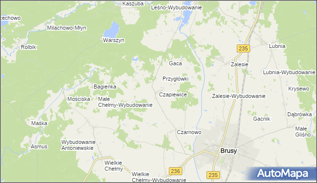 mapa Czapiewice, Czapiewice na mapie Targeo