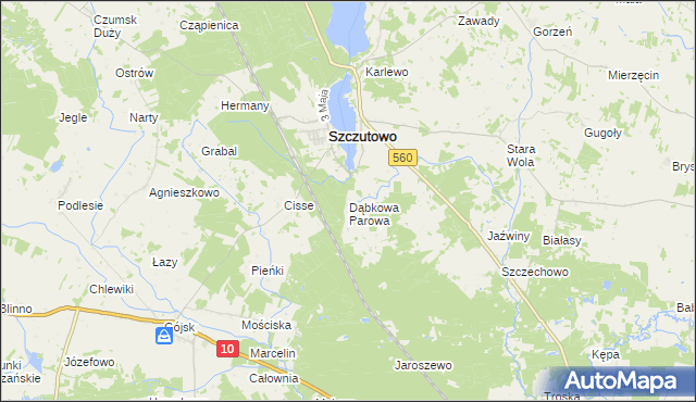 mapa Dąbkowa Parowa, Dąbkowa Parowa na mapie Targeo