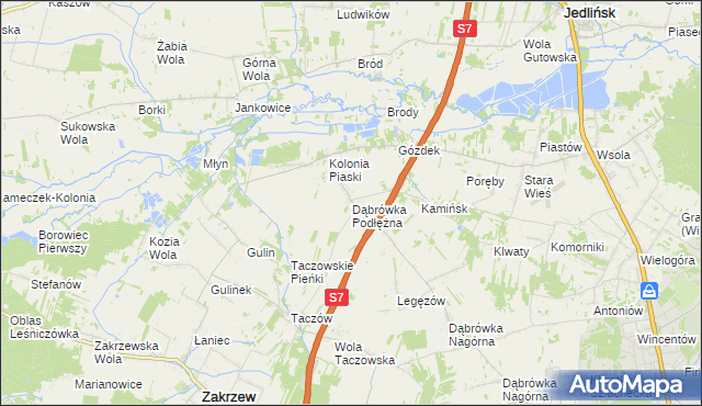 mapa Dąbrówka Podłężna, Dąbrówka Podłężna na mapie Targeo