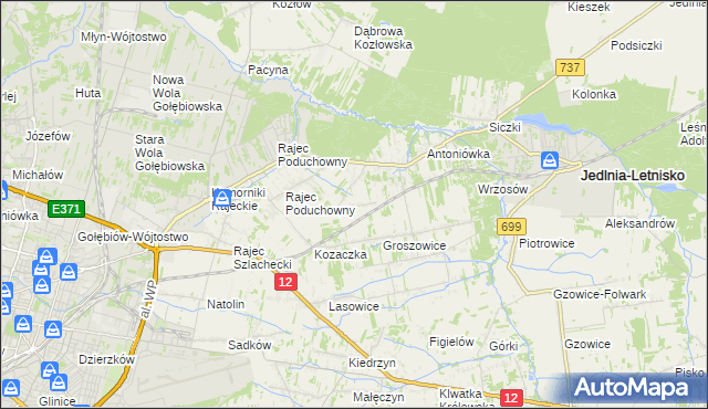 mapa Dawidów gmina Jedlnia-Letnisko, Dawidów gmina Jedlnia-Letnisko na mapie Targeo