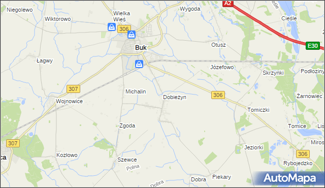 mapa Dobieżyn, Dobieżyn na mapie Targeo