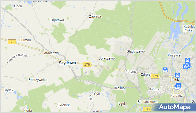 mapa Dolaszewo, Dolaszewo na mapie Targeo