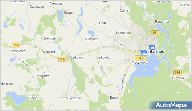 mapa Dzikówko, Dzikówko na mapie Targeo