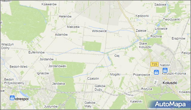 mapa Gałkówek-Parcela, Gałkówek-Parcela na mapie Targeo