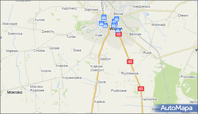mapa Gaszyn, Gaszyn na mapie Targeo
