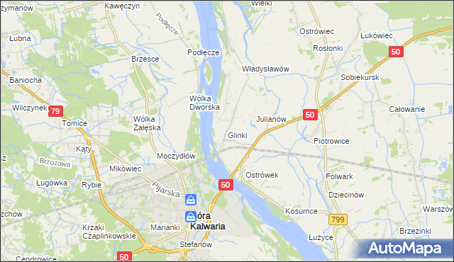 mapa Glinki gmina Karczew, Glinki gmina Karczew na mapie Targeo