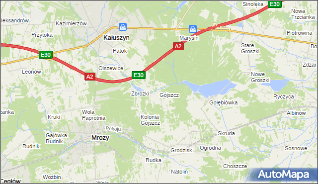 mapa Gójszcz, Gójszcz na mapie Targeo