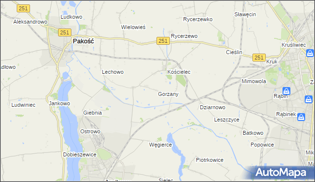 mapa Gorzany, Gorzany na mapie Targeo