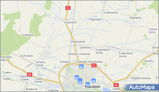 mapa Gotartów, Gotartów na mapie Targeo