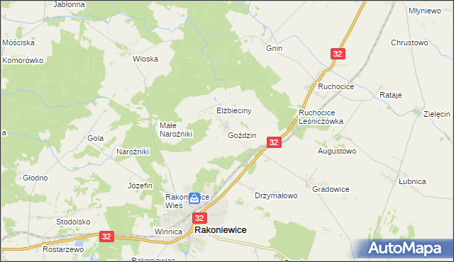 mapa Goździn, Goździn na mapie Targeo