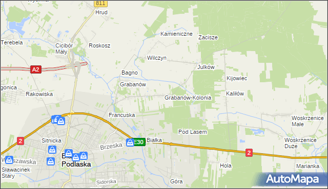 mapa Grabanów-Kolonia, Grabanów-Kolonia na mapie Targeo