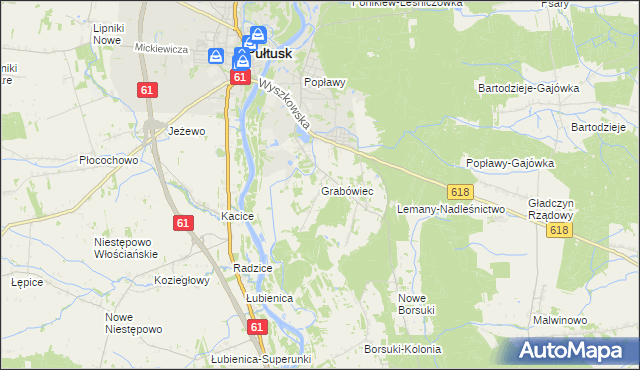 mapa Grabówiec gmina Pułtusk, Grabówiec gmina Pułtusk na mapie Targeo
