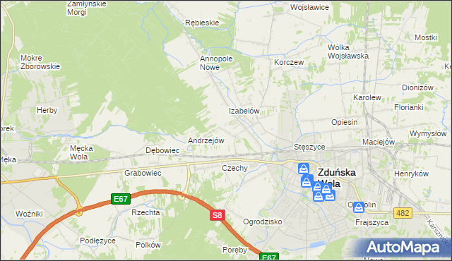 mapa Izabelów Mały, Izabelów Mały na mapie Targeo