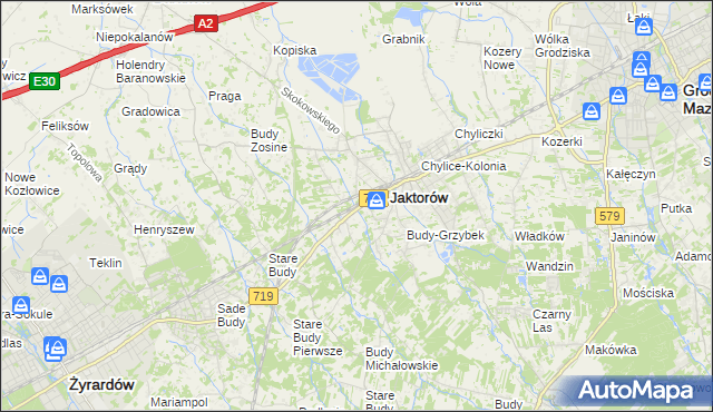 mapa Jaktorów-Kolonia, Jaktorów-Kolonia na mapie Targeo