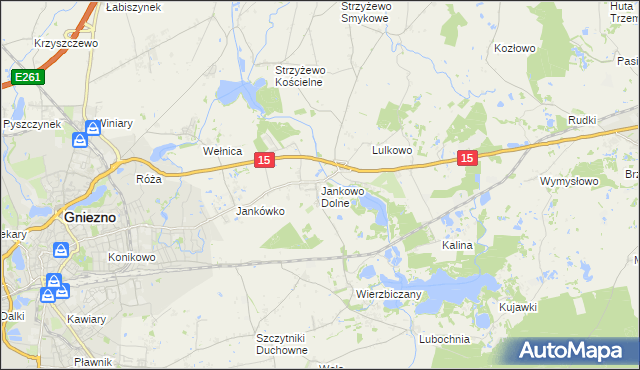 mapa Jankowo Dolne, Jankowo Dolne na mapie Targeo