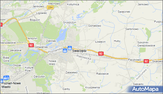 mapa Jasin gmina Swarzędz, Jasin gmina Swarzędz na mapie Targeo