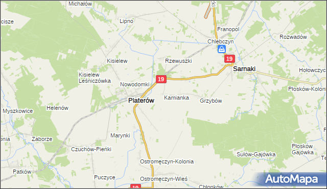 mapa Kamianka gmina Platerów, Kamianka gmina Platerów na mapie Targeo