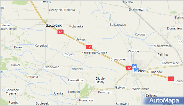 mapa Kamienna-Wieś, Kamienna-Wieś na mapie Targeo