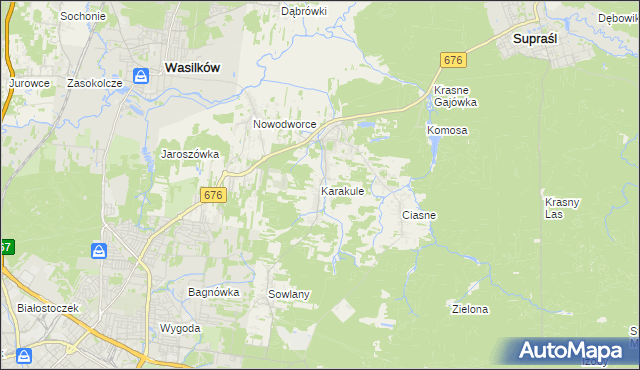 mapa Karakule, Karakule na mapie Targeo
