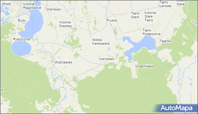 mapa Karczewo gmina Rajgród, Karczewo gmina Rajgród na mapie Targeo