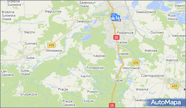 mapa Kaszowo, Kaszowo na mapie Targeo