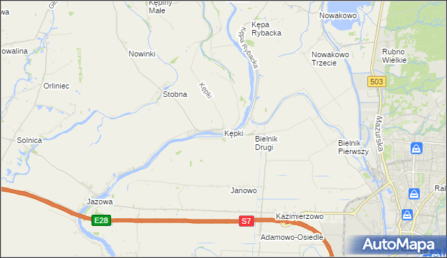 mapa Kępki gmina Nowy Dwór Gdański, Kępki gmina Nowy Dwór Gdański na mapie Targeo