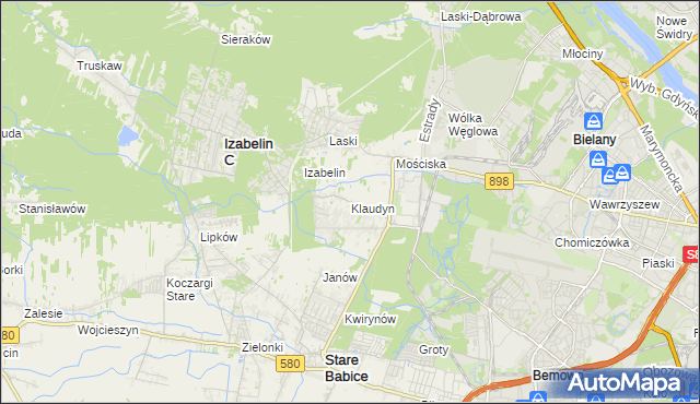 mapa Klaudyn, Klaudyn na mapie Targeo