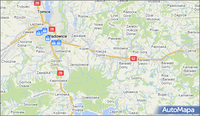 mapa Klecza Górna, Klecza Górna na mapie Targeo