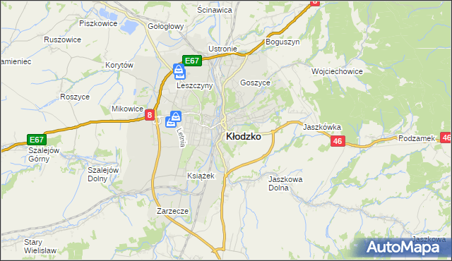 mapa Kłodzka, Kłodzko na mapie Targeo