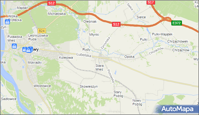 mapa Końskowola, Końskowola na mapie Targeo