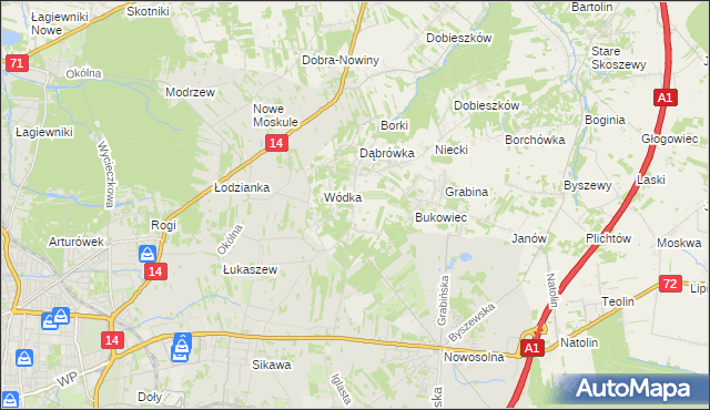 mapa Kopanka gmina Nowosolna, Kopanka gmina Nowosolna na mapie Targeo