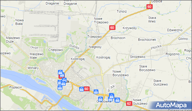 mapa Kostrogaj, Kostrogaj na mapie Targeo