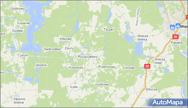 mapa Krzeszewo, Krzeszewo na mapie Targeo