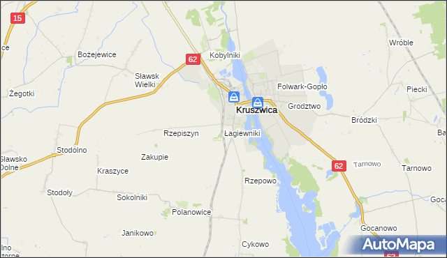 mapa Łagiewniki gmina Kruszwica, Łagiewniki gmina Kruszwica na mapie Targeo